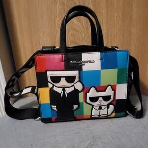 Karl Lagerfeld Paris Maybelle Checkered Colorful Mini Tote Bag